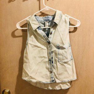 Forever21 Sleveless Denim Button-Down